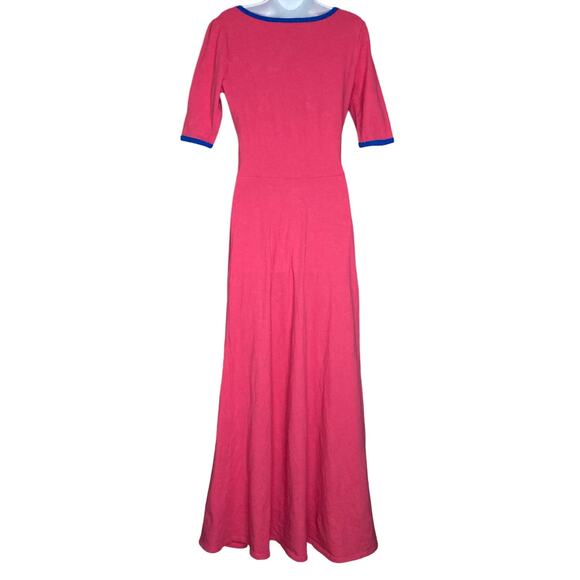 LuLaRoe Medium Ana Maxi Extra Long Dress Perfect For Tall Women Pink Fit Flare - Picture 3 of 16
